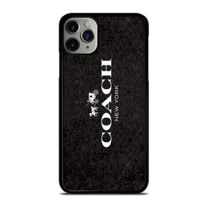 COACH NEW YORK LOGO ON BLACK FABRIC iPhone 11 Pro Max Case Cover