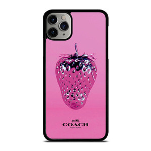 COACH NEW YORK LOGO SILVER STRAWBERRY ICON iPhone 11 Pro Max Case Cover