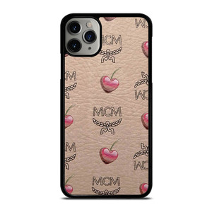 MCM LOVE CHERRIES BROWN LEATHER iPhone 11 Pro Max Case Cover