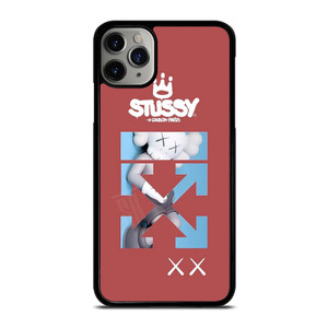 OFF WHITE STUSSY KAWS LOGO iPhone 11 Pro Max Case Cover