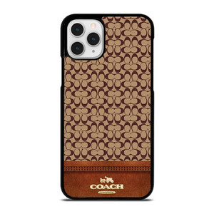 COACH NEW YORK LOGO BROWN LEATHER iPhone 11 Pro Case Cover COACH NEW YORK LOGO BROWN LEATHER iPhone 11 Pro Case Cover