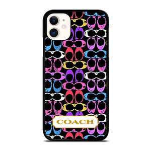 COACH NEW YORK COLORFULL BLACK PATTERN EMBLEM iPhone 11 Case Cover
