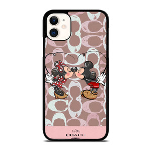 COACH NEW YORK LOGO MICKEY MINNIE MOUSE DISNEY KISS iPhone 11 Case Cover COACH NEW YORK LOGO MICKEY MINNIE MOUSE DISNEY KISS iPhone 11 Case Cover