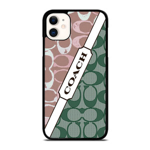 COACH NEW YORK LOGO PINK GREEN PATTERN ICON iPhone 11 Case Cover