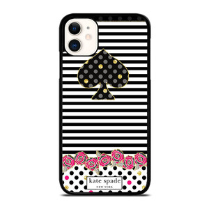 KATE SPADE NEW YORK LOGO STRIPES POLKADOTS iPhone 11 Case Cover