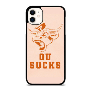 TEXAS LONGHORN ICON OU SUCKS LOGO FOOTBALL UNIVERSITY iPhone 11 Case Cover