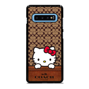 COACH NEW YORK LOGO HELLO KITTY BROWN Samsung Galaxy S10 Plus Case Cover