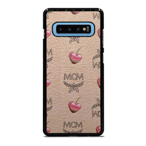 MCM LOVE CHERRIES BROWN LEATHER Samsung Galaxy S10 Plus Case Cover