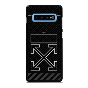 OFF WHITE LOGO TIME DATE CARBON Samsung Galaxy S10 Plus Case Cover OFF WHITE LOGO TIME DATE CARBON Samsung Galaxy S10 Plus Case Cover