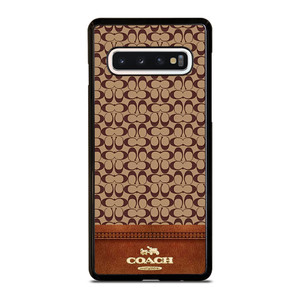 COACH NEW YORK LOGO BROWN LEATHER Samsung Galaxy S10 Case Cover COACH NEW YORK LOGO BROWN LEATHER Samsung Galaxy S10 Case Cover