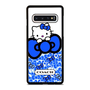 COACH NEW YORK LOGO HELLO KITTY BLUE TIE BOW Samsung Galaxy S10 Case Cover