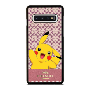 COACH NEW YORK LOGO PINK X PIKACHU POKEMON Samsung Galaxy S10 Case Cover