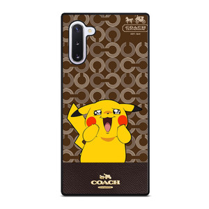 COACH NEW YORK LOGO BRWON EMBLEM X PIKACHU POKEMON Samsung Galaxy Note 10 Case Cover