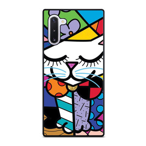 ROMERO BRITTO SERENE CAT ART Samsung Galaxy Note 10 Case Cover ROMERO BRITTO SERENE CAT ART Samsung Galaxy Note 10 Case Cover