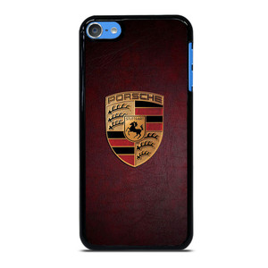 PORSCHE CAR LOGO ON RED LEATHER iPod Touch 7 Case Cover PORSCHE CAR LOGO ON RED LEATHER iPod Touch 7 Case Cover