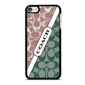 COACH NEW YORK LOGO PINK GREEN PATTERN ICON. iPod Touch 7 Case Cover