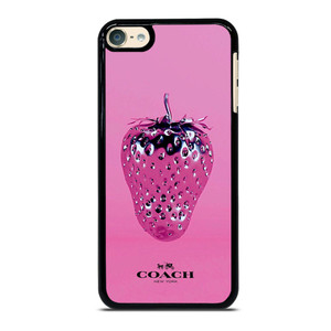 COACH NEW YORK LOGO SILVER STRAWBERRY ICON iPod Touch 6 Case Cover
