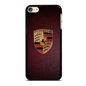 PORSCHE CAR LOGO ON RED LEATHER iPod Touch 6 Case Cover PORSCHE CAR LOGO ON RED LEATHER iPod Touch 6 Case Cover