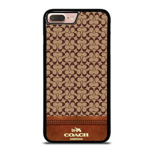 COACH NEW YORK LOGO BROWN LEATHER iPhone 7 / 8 Plus Case Cover