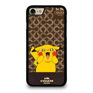 COACH NEW YORK LOGO BRWON EMBLEM X PIKACHU POKEMON iPhone 7 / 8 Case Cover