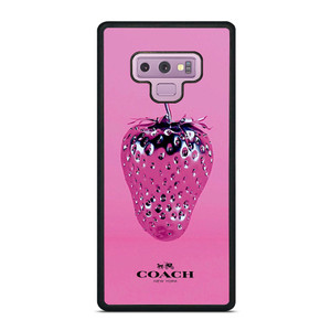 COACH NEW YORK LOGO SILVER STRAWBERRY ICON Samsung Galaxy Note 9 Case Cover