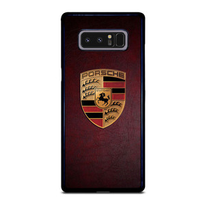 PORSCHE CAR LOGO ON RED LEATHER Samsung Galaxy Note 8 Case Cover