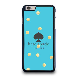 KATE SPADE NEW YORK LOGO BLUE GOLDEN POLKADOTS iPhone 6 / 6S Plus Case Cover