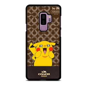 COACH NEW YORK LOGO BRWON EMBLEM X PIKACHU POKEMON Samsung Galaxy S9 Plus Case Cover