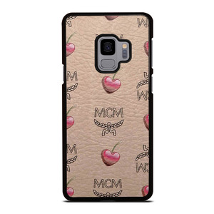 MCM LOVE CHERRIES BROWN LEATHER Samsung Galaxy S9 Case Cover
