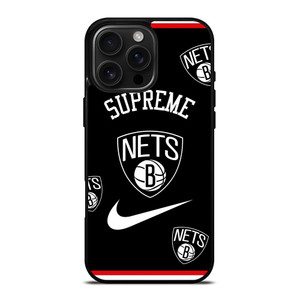 BROOKLYN NETS NBA X SUPREME NIKE iPhone 16 Pro Max Case Cover