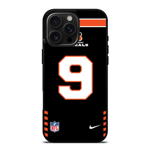 CINCINNATI BENGALS JOE BURROW 9 NFL NIKE iPhone 16 Pro Max Case Cover
