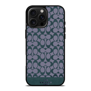 COACH NEW YORK LOGO PATTERN GREEN EMBLEM iPhone 16 Pro Max Case Cover