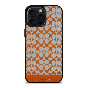 COACH NEW YORK LOGO PATTERN ORANGE EMBLEM iPhone 16 Pro Max Case Cover