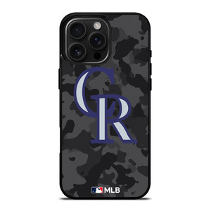 COLORADO ROCKIES BASEBALL BLACK CAMO iPhone 16 Pro Max Case Cover