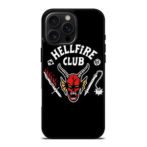 HELLFIRE CLUB STRANGER THINGS BLACK iPhone 16 Pro Max Case Cover