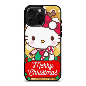 HELLO KITTY MERRY CHRISTMAS GOLD iPhone 16 Pro Max Case Cover