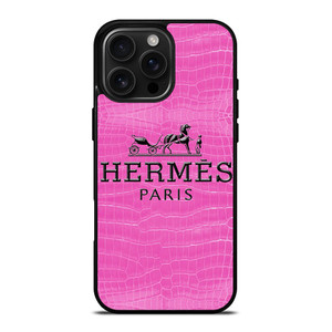 HERMES PARIS PINK LEATHER iPhone 16 Pro Max Case Cover