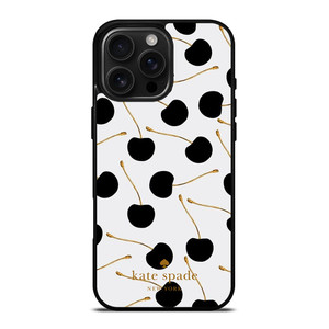 KATE SPADE NEW YORK LOGO BLACK CHERRIES iPhone 16 Pro Max Case Cover