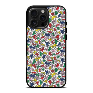 KEITH HARING ART COLORFUL FIGURES iPhone 16 Pro Max Case Cover