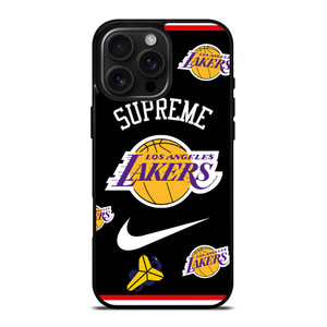LA LAKERS NBA X SUPREME NIKE iPhone 16 Pro Max Case Cover