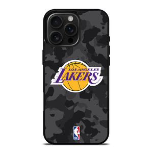 LOS ANGELES LAKERS BLACK CAMO iPhone 16 Pro Max Case Cover