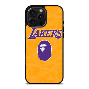 LOS ANGELES LAKERS X BAPE CAMO iPhone 16 Pro Max Case Cover