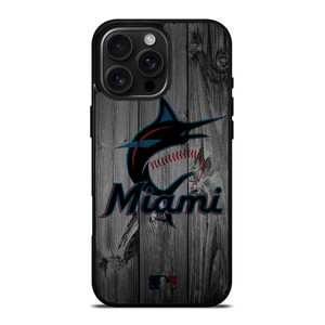 MIAMI MARLINS BASEBALL MLB WOOD LOGO iPhone 16 Pro Max Case Cover