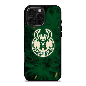 MILWAUKEE BUCKS BASKETBALL NBA FIRE iPhone 16 Pro Max Case Cover