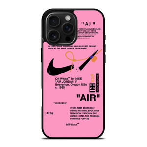 NIKE AIR OFF WHITE PINK iPhone 16 Pro Max Case Cover NIKE AIR OFF WHITE PINK iPhone 16 Pro Max Case Cover