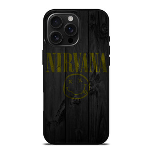 NIRVANA ROCK BAND WOODEN LOGO iPhone 16 Pro Max Case Cover