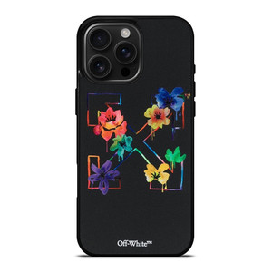 OFF WHITE COLORFUL FLOWER iPhone 16 Pro Max Case Cover