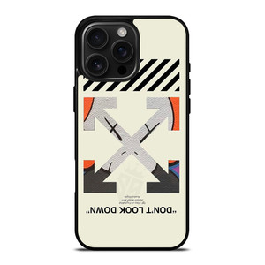 OFF WHITE KAWS LOGO DONT LOOK DOWN iPhone 16 Pro Max Case Cover