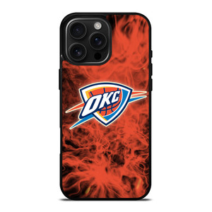 OKLAHOMA CITY THUNDERS BASKETBALL NBA FIRE iPhone 16 Pro Max Case Cover