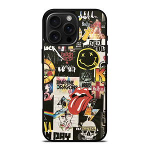 ROCK AND ROLL BAND COLLAGE iPhone 16 Pro Max Case Cover